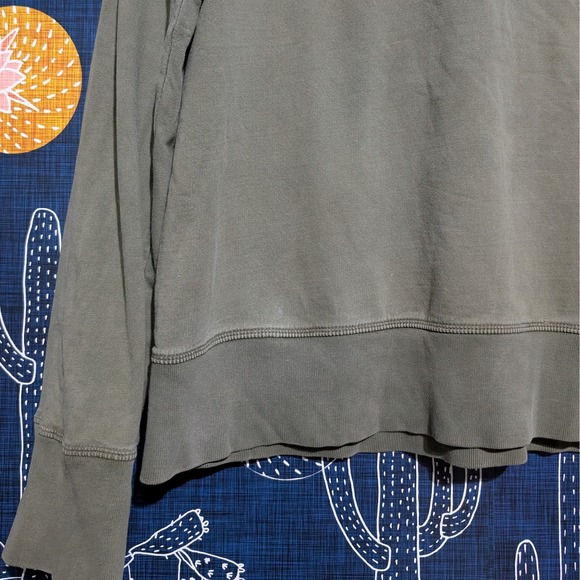 Officine Generale Organic Cotton Fleece Crew Neck Sweatshirt Green Size Large - Picture 5 of 13